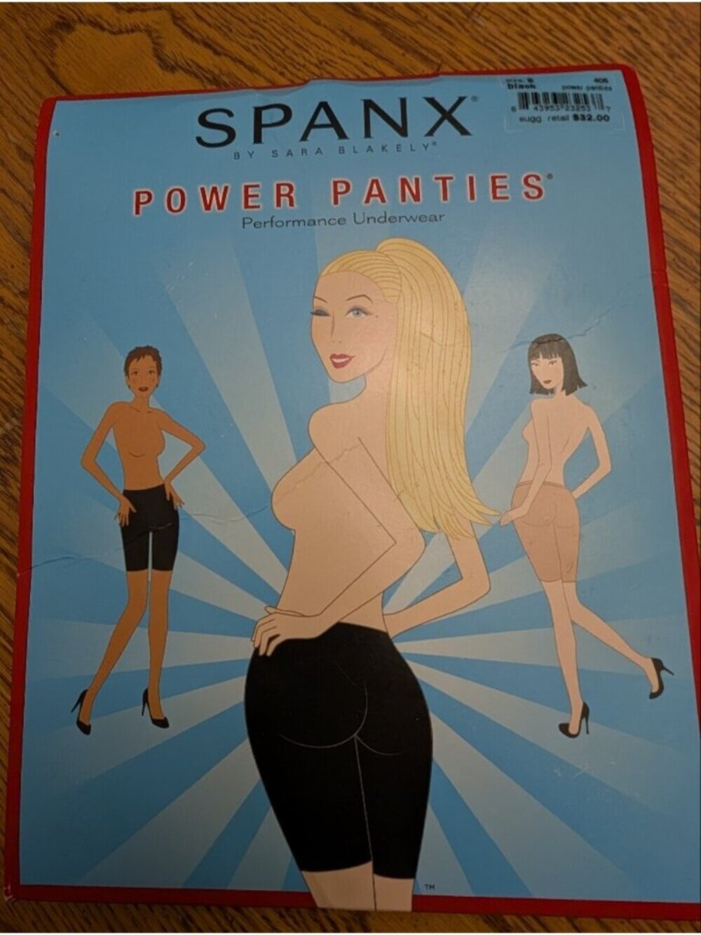 SPANX black power panties Shape Wear Shorts Size E 195-265 Pounds